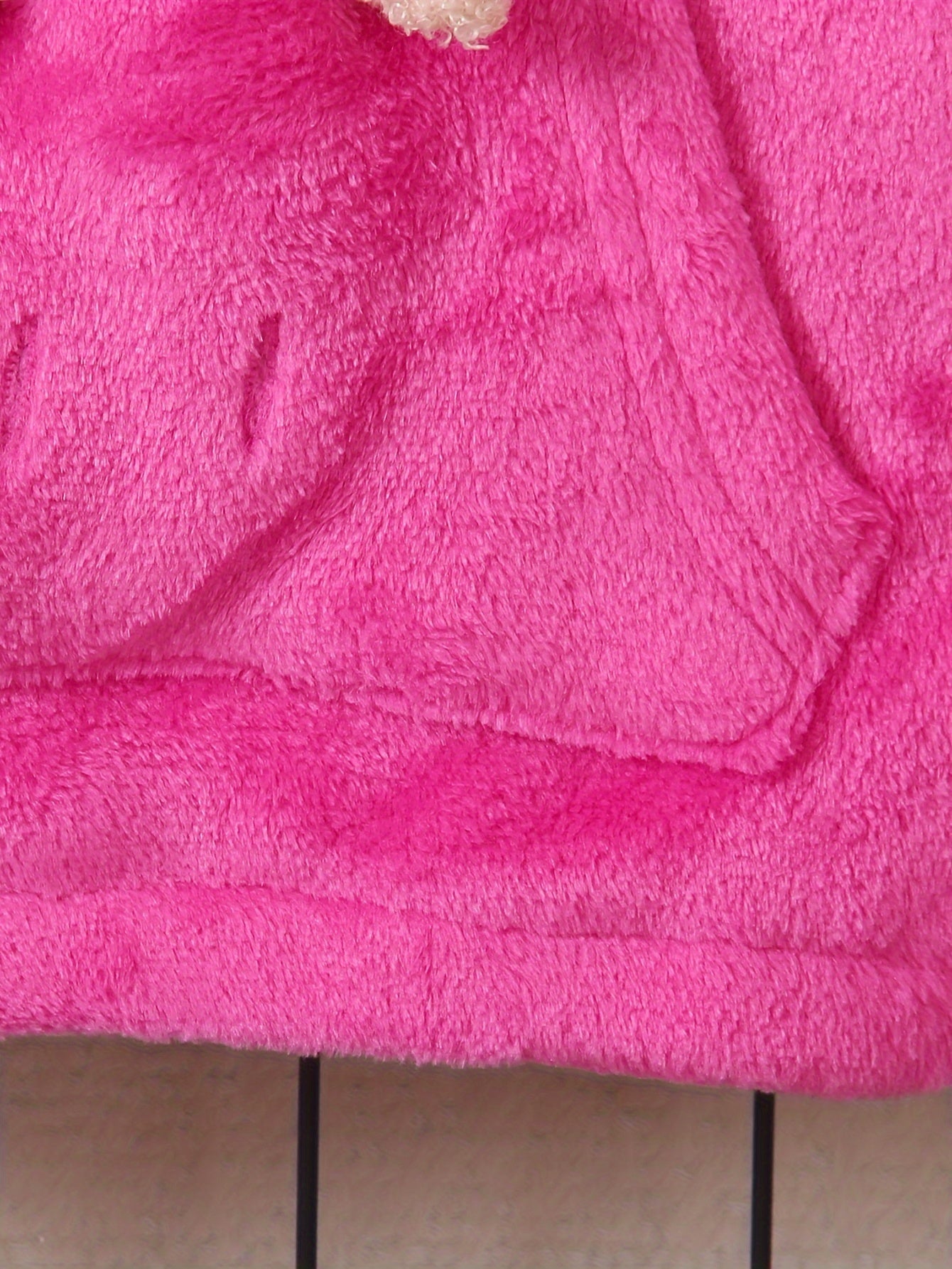 Girls' Fashion Solid Color Hooded Pocket Bear Double