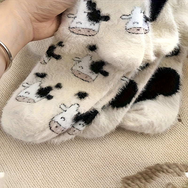 2 Pairs Cozy Fleece-Lined Winter Socks