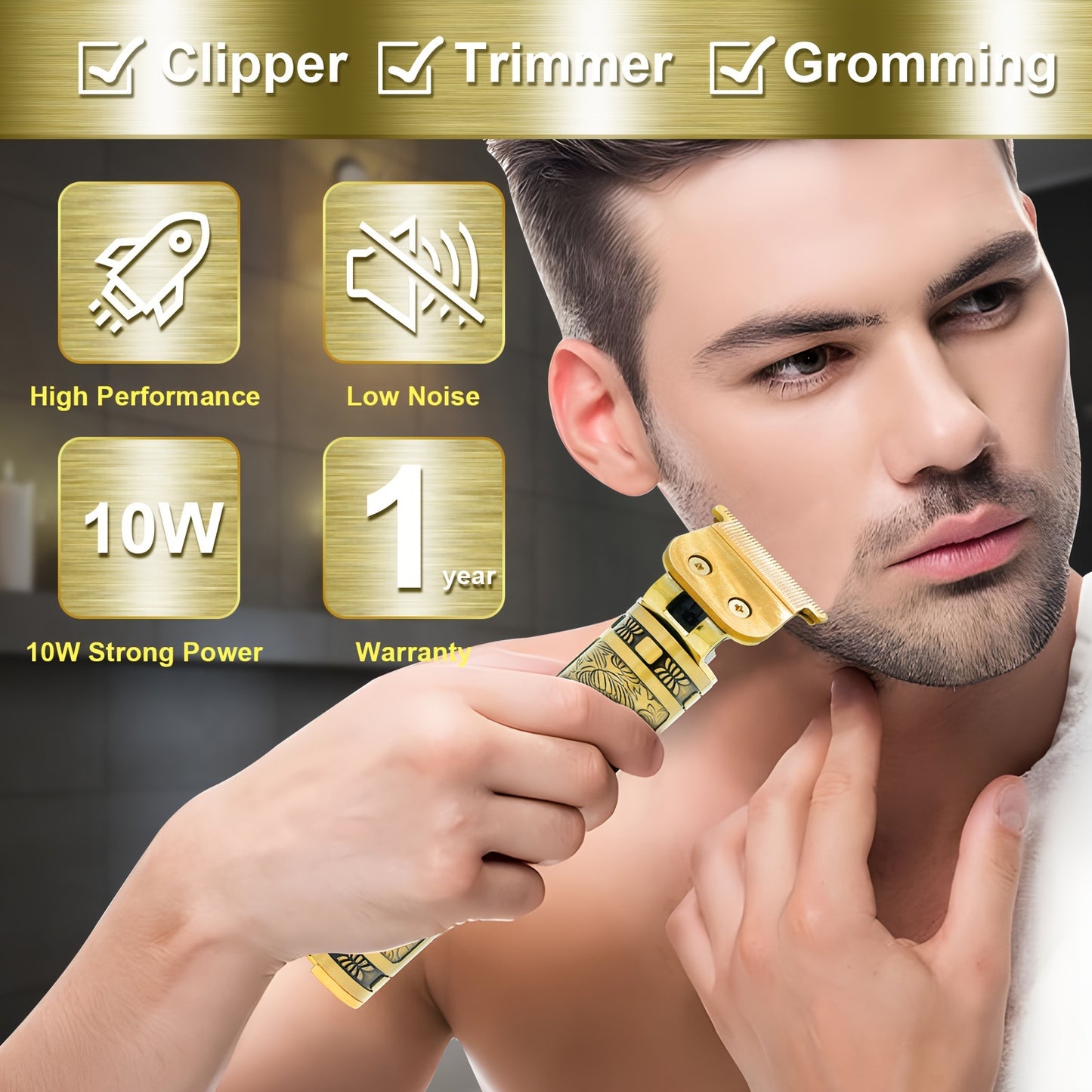 Beard Trimmer Hair Clippers Men, Professional T-Blade Beard Trimmer.