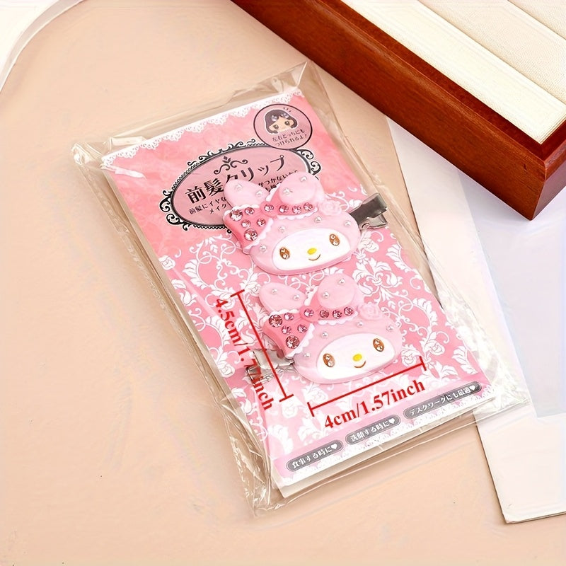 KT Cat Hairpin Bangs Side Clip Melody Cinnamon Dog Traceless Hairpin with Drill Hairpin