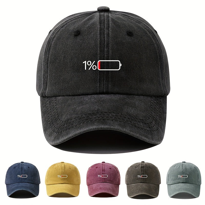 Breathable Unisex Baseball Cap - 1pc Sunshade Cap With Battery Pattern - Outdoor Sport Gift For Men Women
