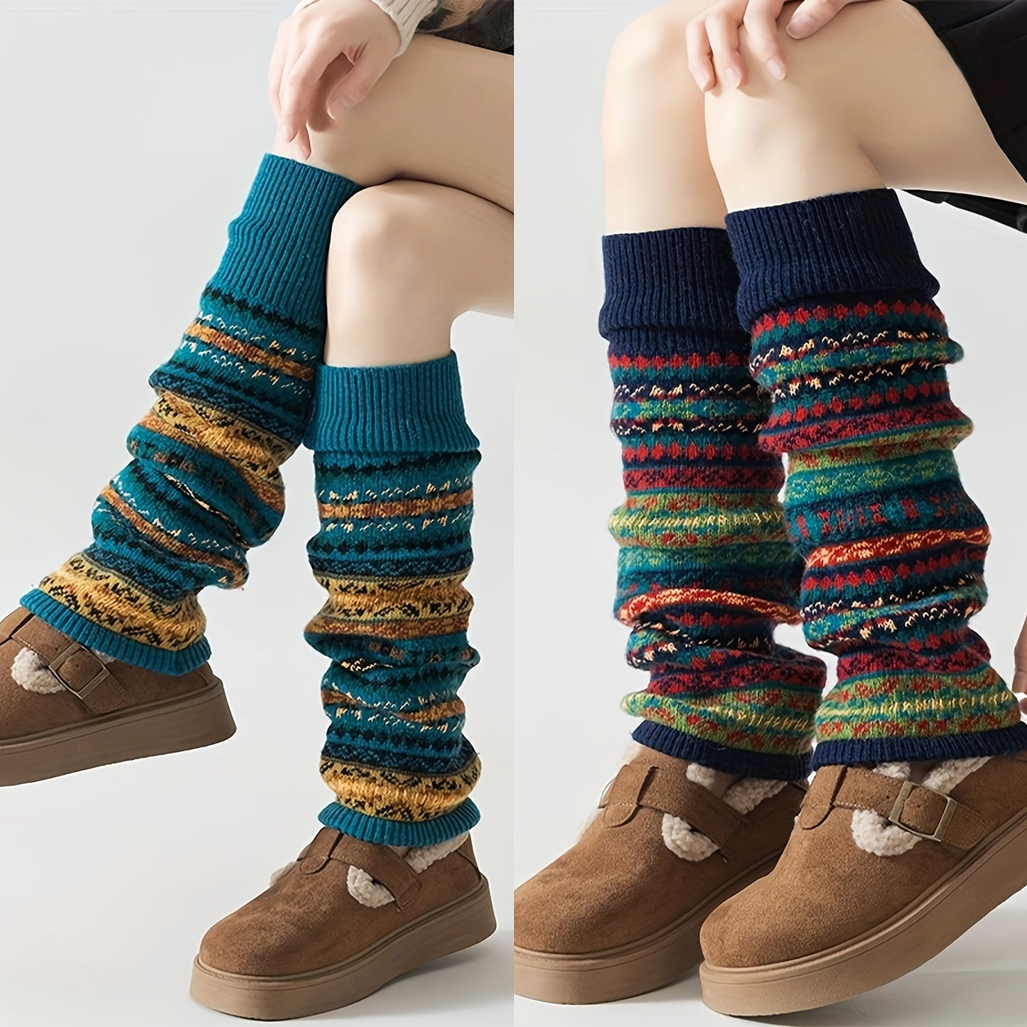 1/2 Pair Women's Bohemian Leg Warmers