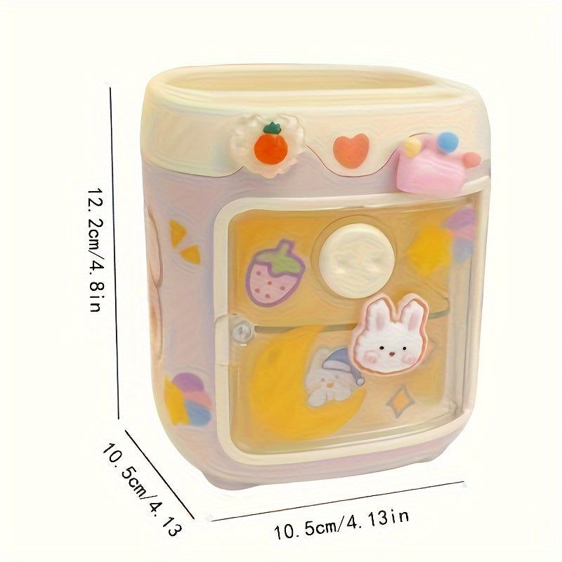 Hello Kitty & Kuromi Large Desk Organizer | Multi-Functional Pen Holder for Makeup Brushes & Stationery, Durable PVC, Perfect Gift for Fans
