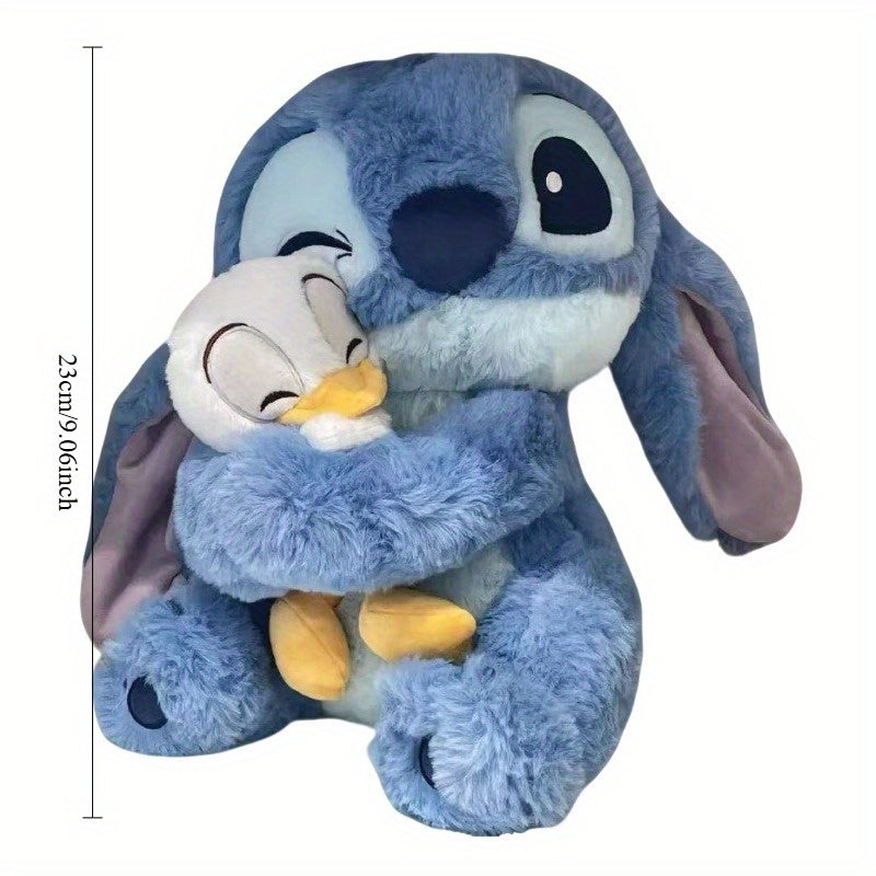 Stitch & Duck Plush Toy - Official Stitch Hugging Duck, Soft Blue Stitch Plush with Expressive Eyes, Birthday & Valentine's Gift.