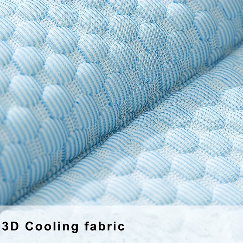 Light Blue Washable Summer Cooling Mat for Dogs - Cool Bean Pad for Pets When Going Out, Car Pet Cooling Pad, Breathable and Comfortable, Heat Dissipation and Ventilation, Kühlmatte Hund