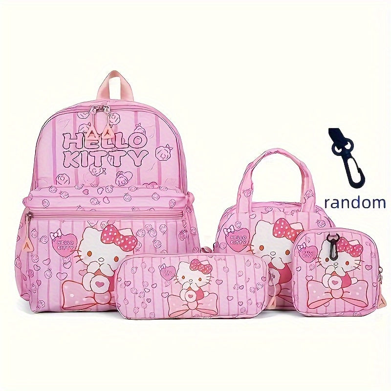 4pcs Sanrio Hello Kitty Backpack Set - Durable Nylon
