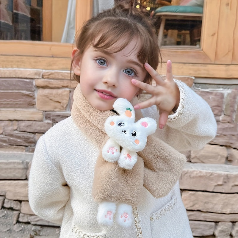 1pc Kids Scarf, Cartoon Bunny Desig