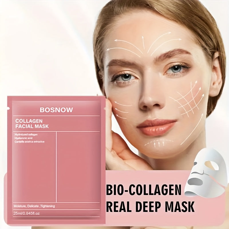 5pcs collagen white mask, moisturizing and moisturizing, keep the Light Beige hydrated and full, firm the Light Beige, make the Light Beige more firm and smooth, make the Light Beige look more beautiful and shiny