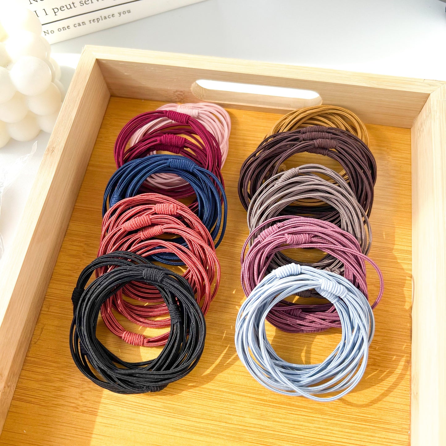 10pcs Cute Coffee Color Love Pendent Hair Rope | Elastic Rubber Hair Bands Hair Ties Bowknot Hair Accessories for Women