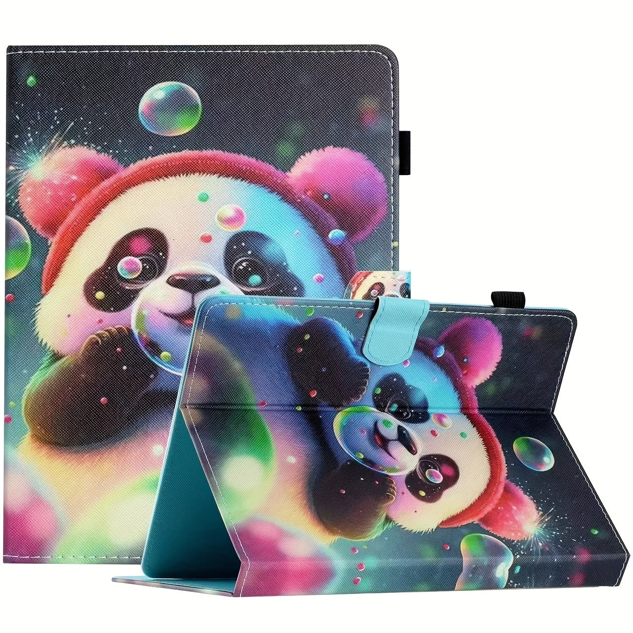 Faux Leather 10.1-Inch Universal Tablet Case - Magnetic Closure, Portable Folding Stand Folio for 9.6-10.5" Android/iOS/Windows Tablets - Card Reader Slot, Travel-Friendly