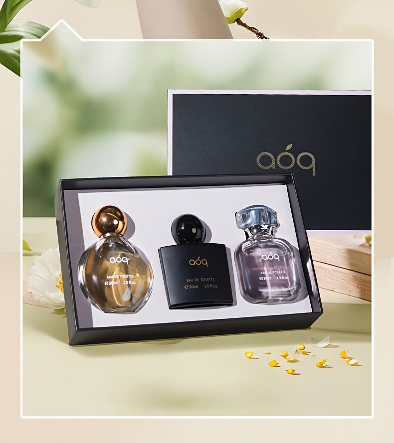 aoq Paris Night Perfume Gift Box 3 Bottle And 1 Bottles Women's Perfume Sexy Vanilla Sweet Body Spray.