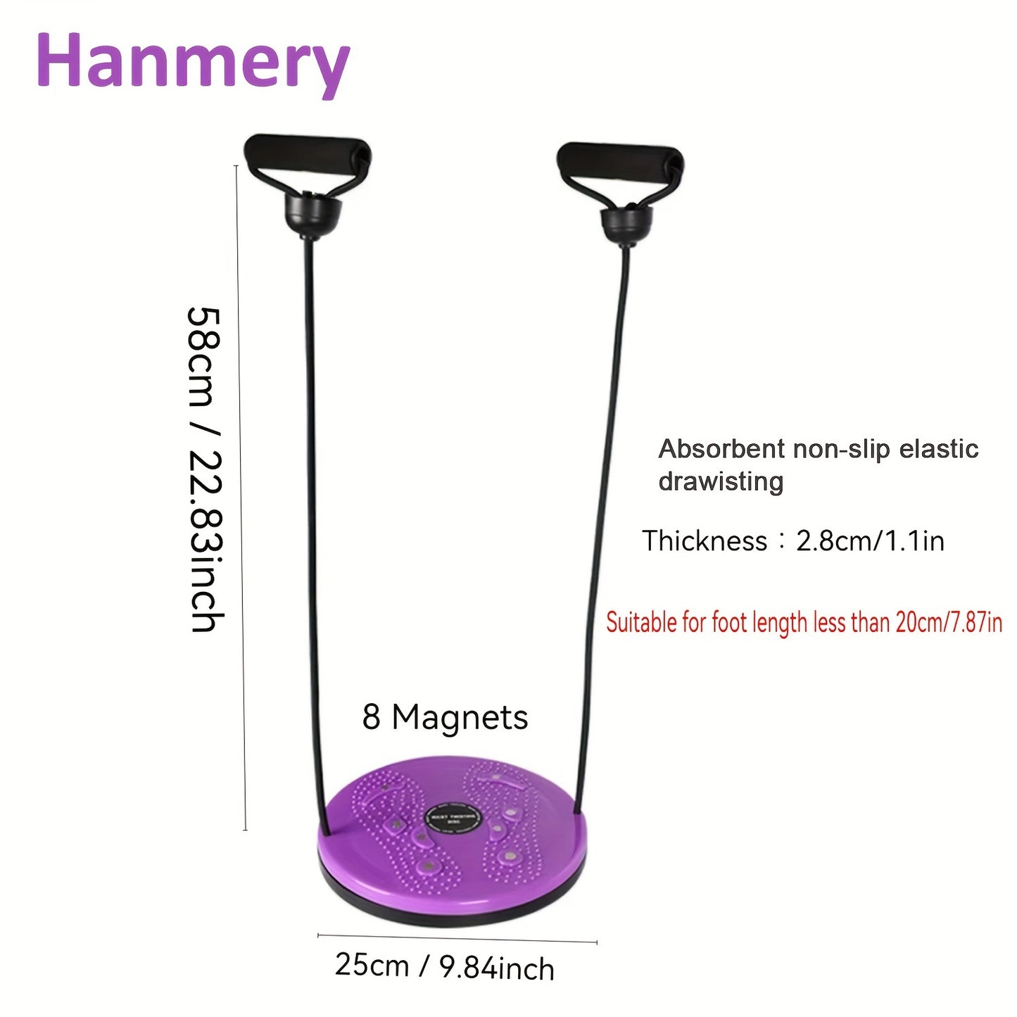 1pc Waist Twisting Plate - With Tension Pull Rope, Foot Massage Board - For Waist Training, Body Shaping, Fitness, 25cm/9.84in