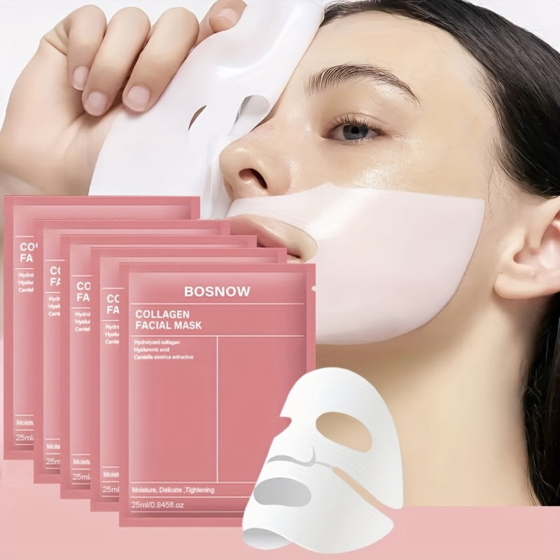 5pcs collagen white mask, moisturizing and moisturizing, keep the Light Beige hydrated and full, firm the Light Beige, make the Light Beige more firm and smooth, make the Light Beige look more beautiful and shiny