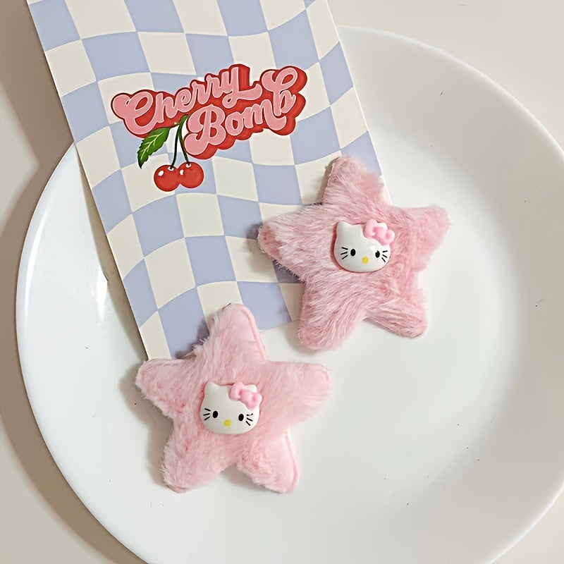 10pcs for hello kitty Pink Hair Accessories Set - Cute Cat Clips, Hairpins.