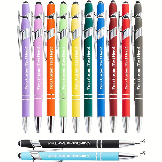 8pcs/16pcs/24pcs Round Metal Retractable Ballpoint Pen Set | Smooth Writing Experience, Medium Tip, Suitable for Office, School, Diary and Art Projects, with Personalized Touch