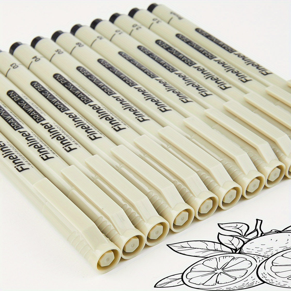 12pcs Fine Liner Waterproof Ink Pens Set - Black, Various Tip Sizes for Detailed Sketching, Journaling, Contouring & Cartoon Animation, Smooth Flowers & Precision Artwork