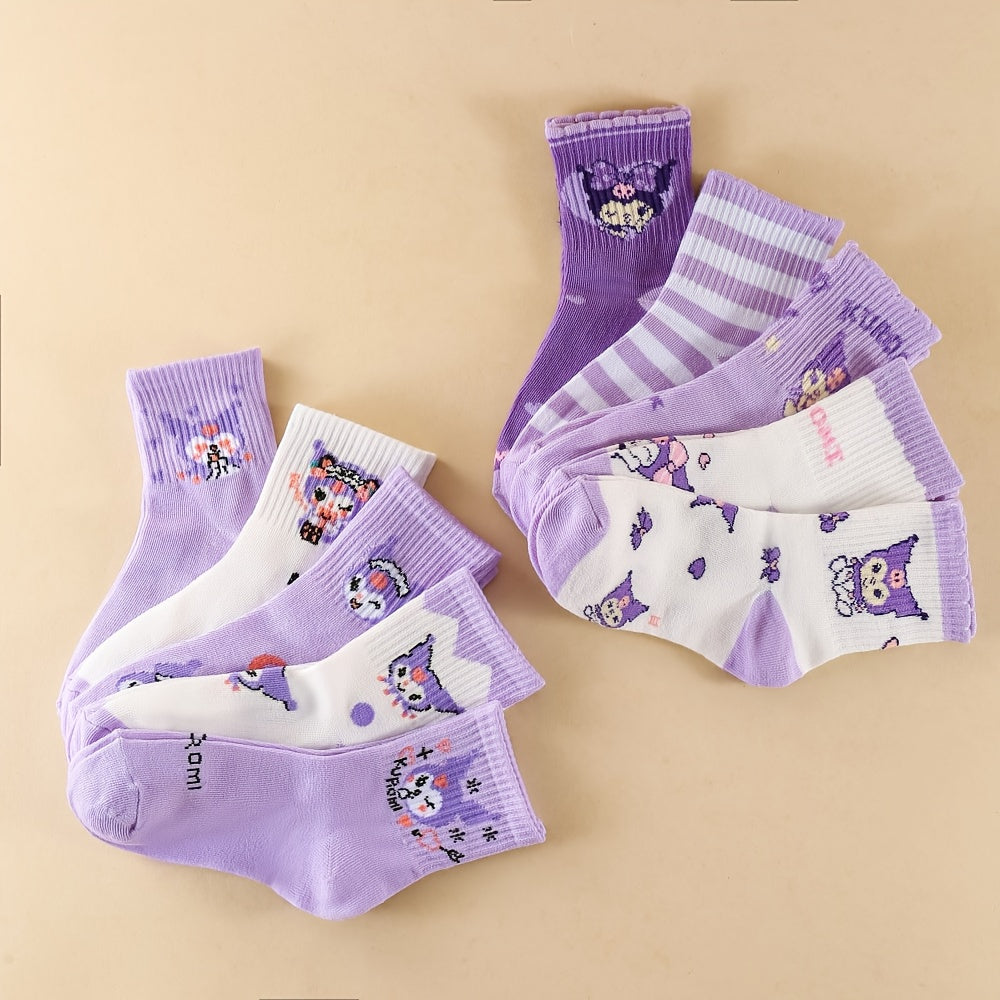 10 Pairs Sanrio for kuromi Girls' Crew Socks