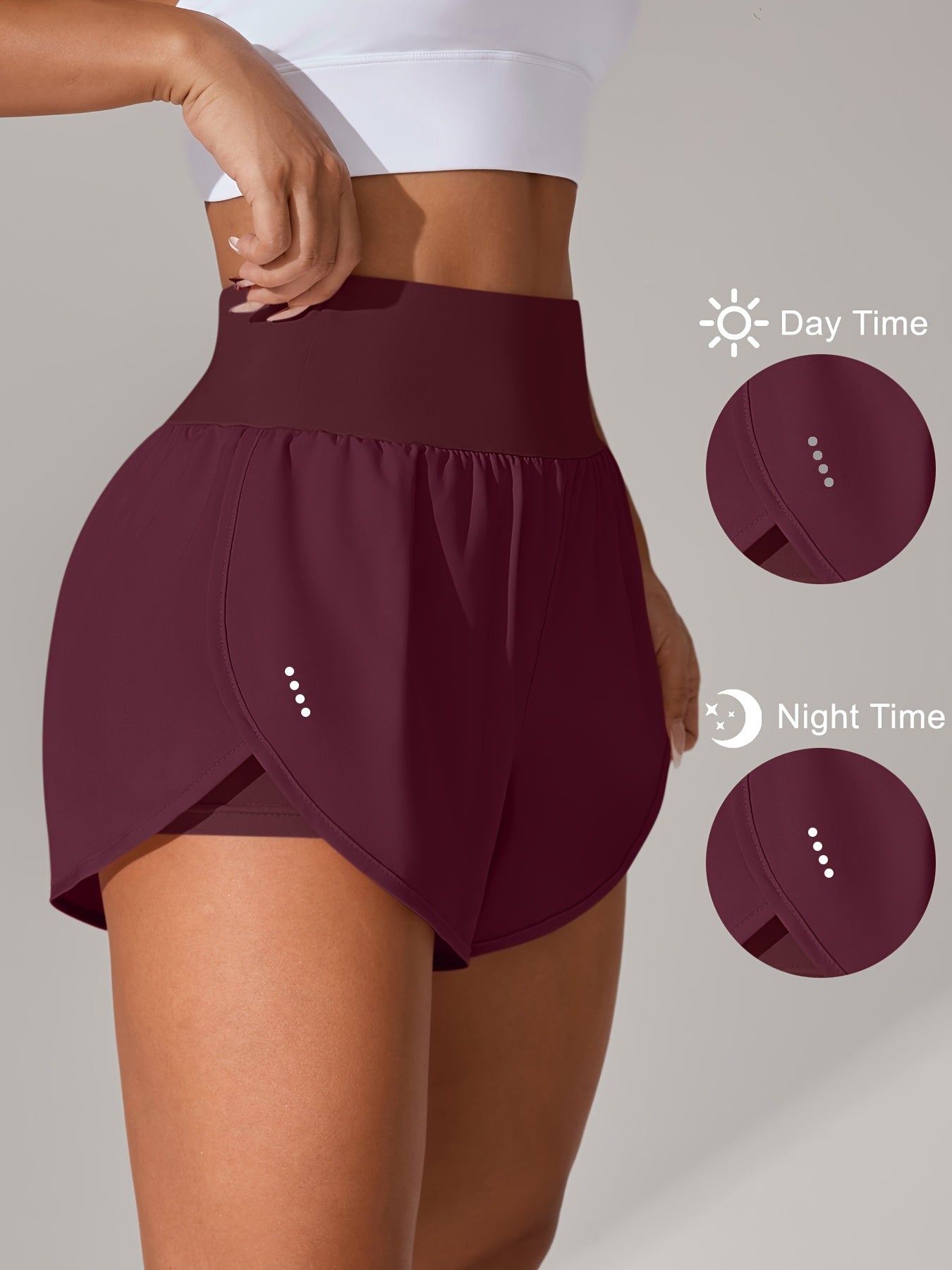 Light Blue High-Waisted Yoga Shorts with Ruffles