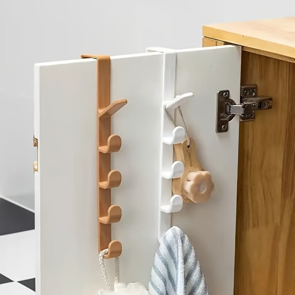 4pcs Adjustable Over-the-Door Hanger Organizer - Easy Install, Multi-Functional Storage Hooks .