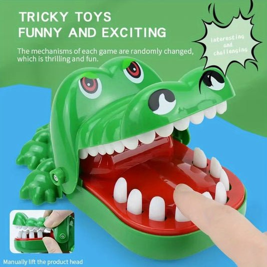 Interactive Crocodile Teeth Toy with Manual Lift Head & Random Bite Action - Dentist-Themed Challenge Game for Kids, Family Party Fun, Mixed Colors Novelty Prank Toy, Party Game Toy | Cartoonish Toy | Durable Construction, Cr