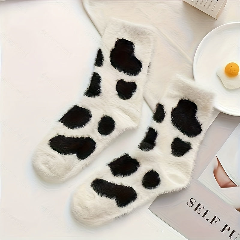 2 Pairs Cozy Fleece-Lined Winter Socks