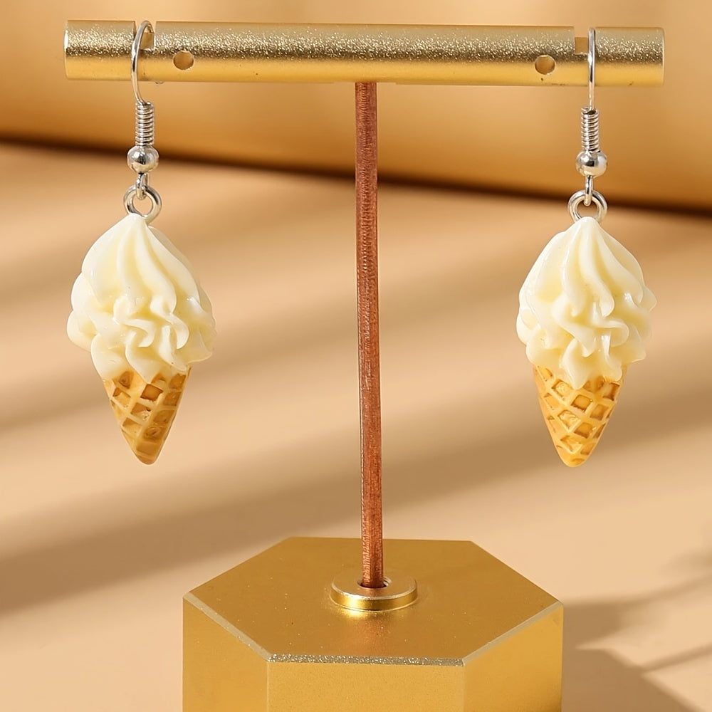 Imitation Ice Cream Resin Drop Dangle Earrings Food Design Accessories For Women Party Jewelry