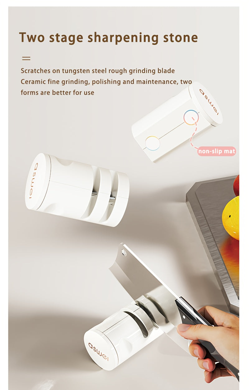 Multifunctional Wall Hanging Knife Holder, Can Hold Multiple Knives, with Integrated Sharpening Stone, Equipped with 4 Hooks, Suitable for Spatulas, Funnel, Kitchen Tools