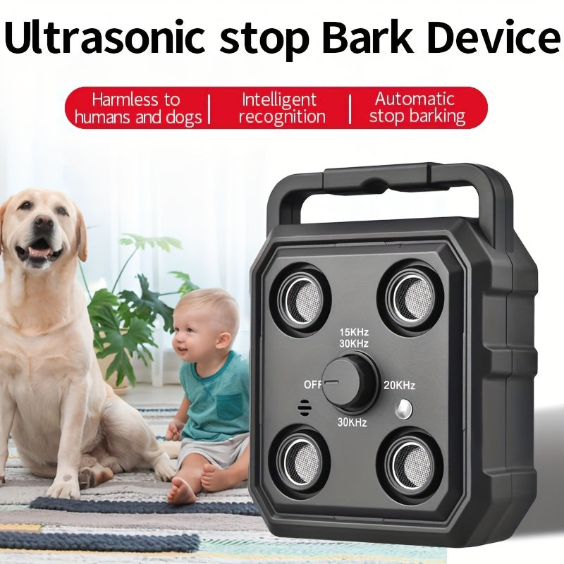 Soundwave technology Anti-Bark Device for Dogs & Humans, Rechargeable USB-Powered with 300Hz-30KHz Range, Intelligent Bark Recognition, 3 Training Modes, Automatic Stop Barking Detection, Quad-Core Soundwave Technology