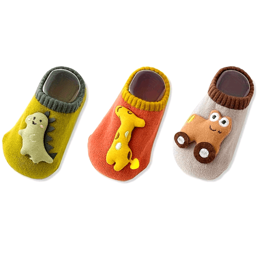 3 Pairs Cute Cartoon Animal Socks for Toddlers