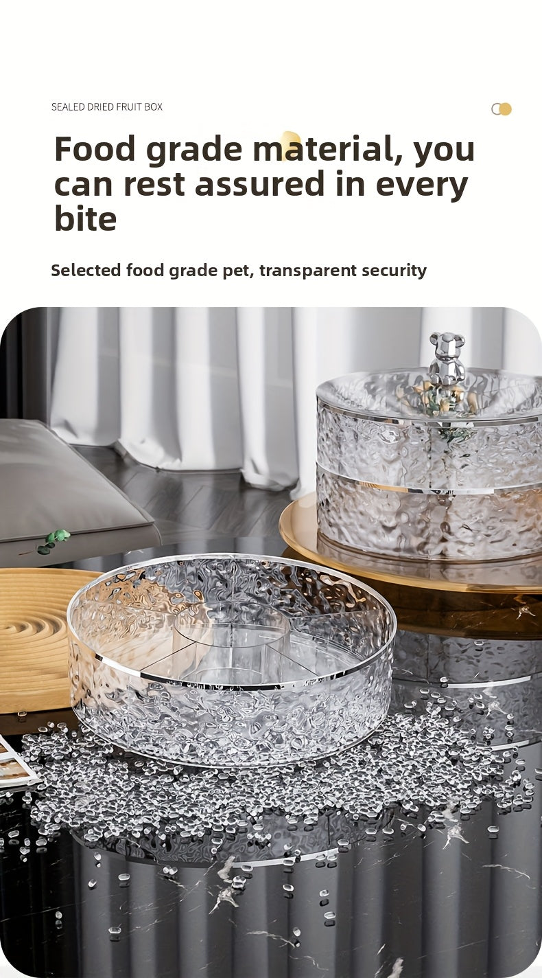 Double-layer design with two color choices. Premium Compartment Snack Tray".