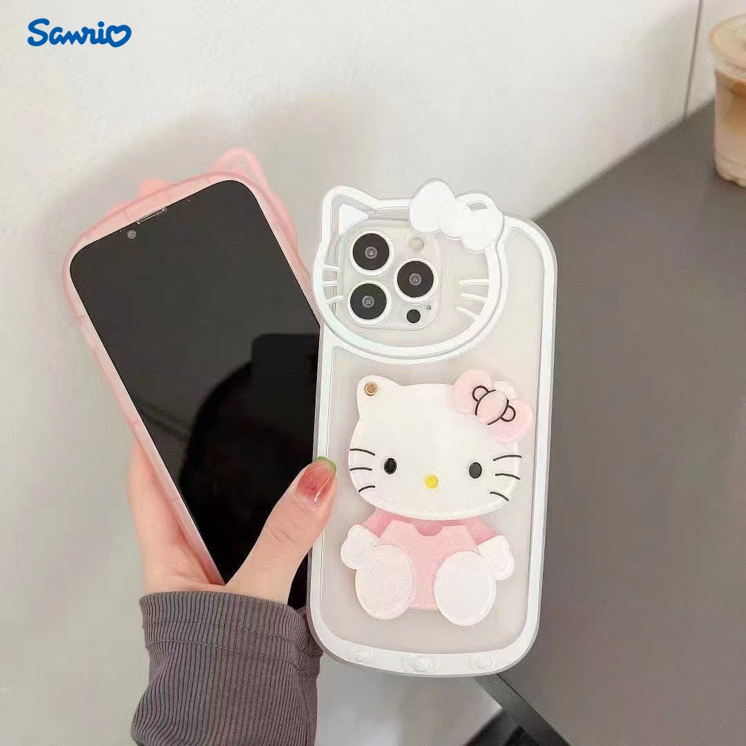 Sanrio Cartoon Phone Case - Mirror Finish, Soft TPU Shell, Cartoon Design, Compatible with iPhone 15/14/13/12/11/XS/XR/X Plus Pro Max Mini - Authorized, Trendy, Fashionable, and Creative All-Inclusive Accessory