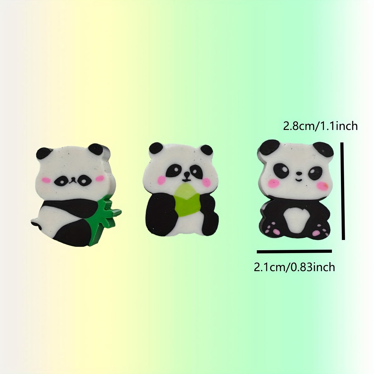30pcs Cute Panda Shaped Erasers - Soft Plush Rubber Pencil Erasers with Bamboo Leaves, Black & White Design for Classroom Rewards, Party Favors, and School Supplies, Panda Gifts