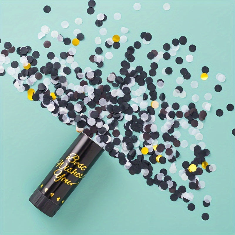 # 5pcs Handheld Confetti Cannon Set for Weddings & Birthdays, Paper Confetti Popper Tubes with Custom Messages, Universal Celebration Party Favors for Adults 18+