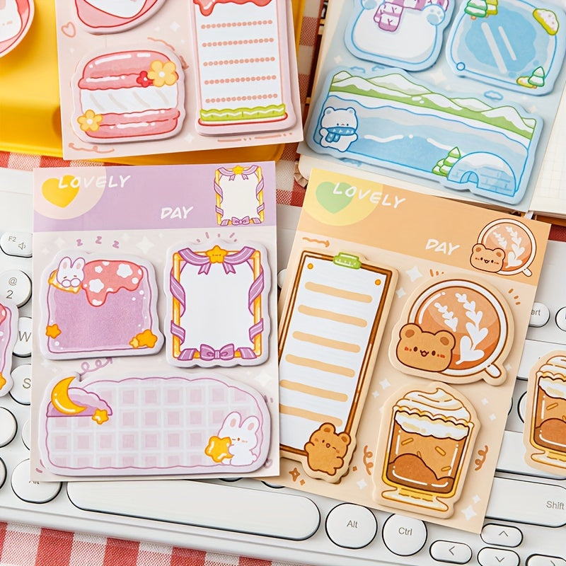60pcs Cute Bunny Sticky Notes - Adorable Memo Pads for Students, School Supplies & Office Essentials