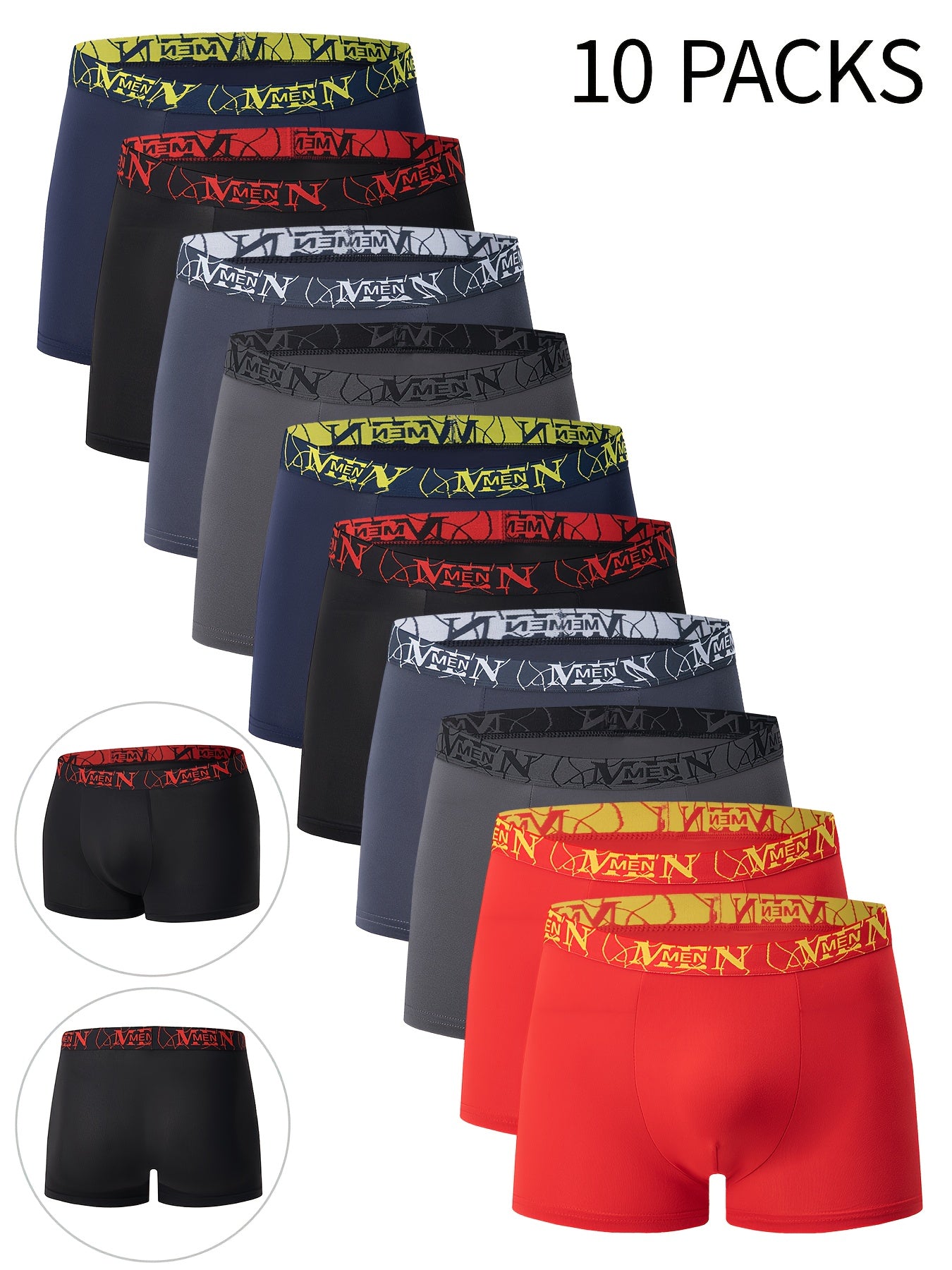 10-Pack Men'S Boxer Briefs - Breathable, Comfortable, Stretchy Underwear.