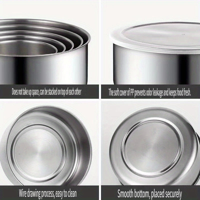 5pcs Stainless Steel Sealed Storage Box Set with Lids - Durable, BPA-Free, Leak-Proof Containers for Food Storage, Perfect for Home, Hotel, RV Use, Outdoor Essentials | Sleek Stainless Finish | Durable Construction, Food Stor