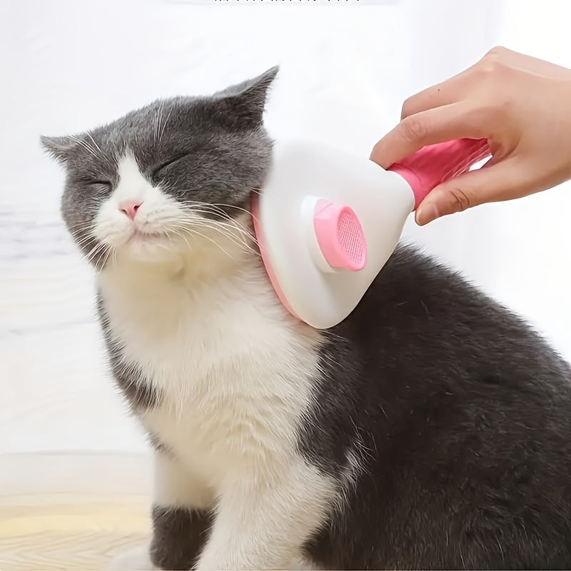 Automatic One-Button Hair Removal Dog and Cat Cleaning Face Comb | Pet Hair Removal Massage Comb, Cat and Dog Needle Comb Beauty Cleaning Brush