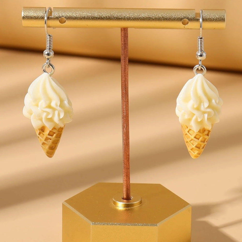 Imitation Ice Cream Resin Drop Dangle Earrings Food Design Accessories For Women Party Jewelry