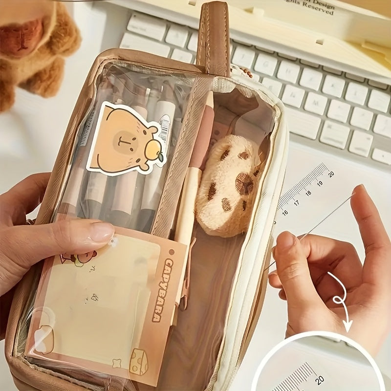 Kawaii Capybara Pencil Case Set, Cute Stationery Organizer