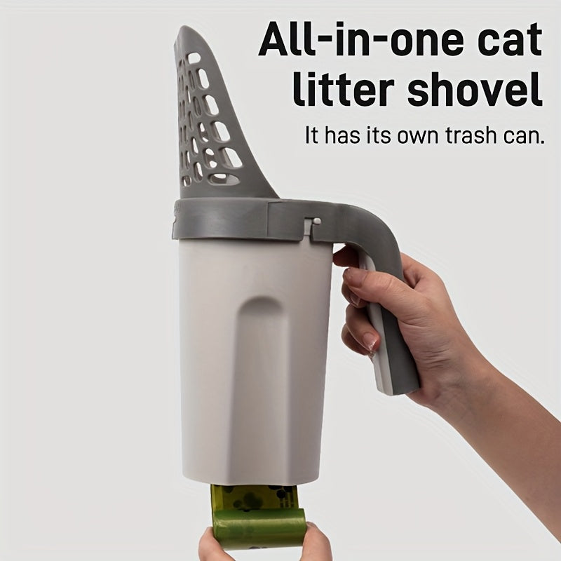 2-in-1 Cat Litter Scoop with Trash Can