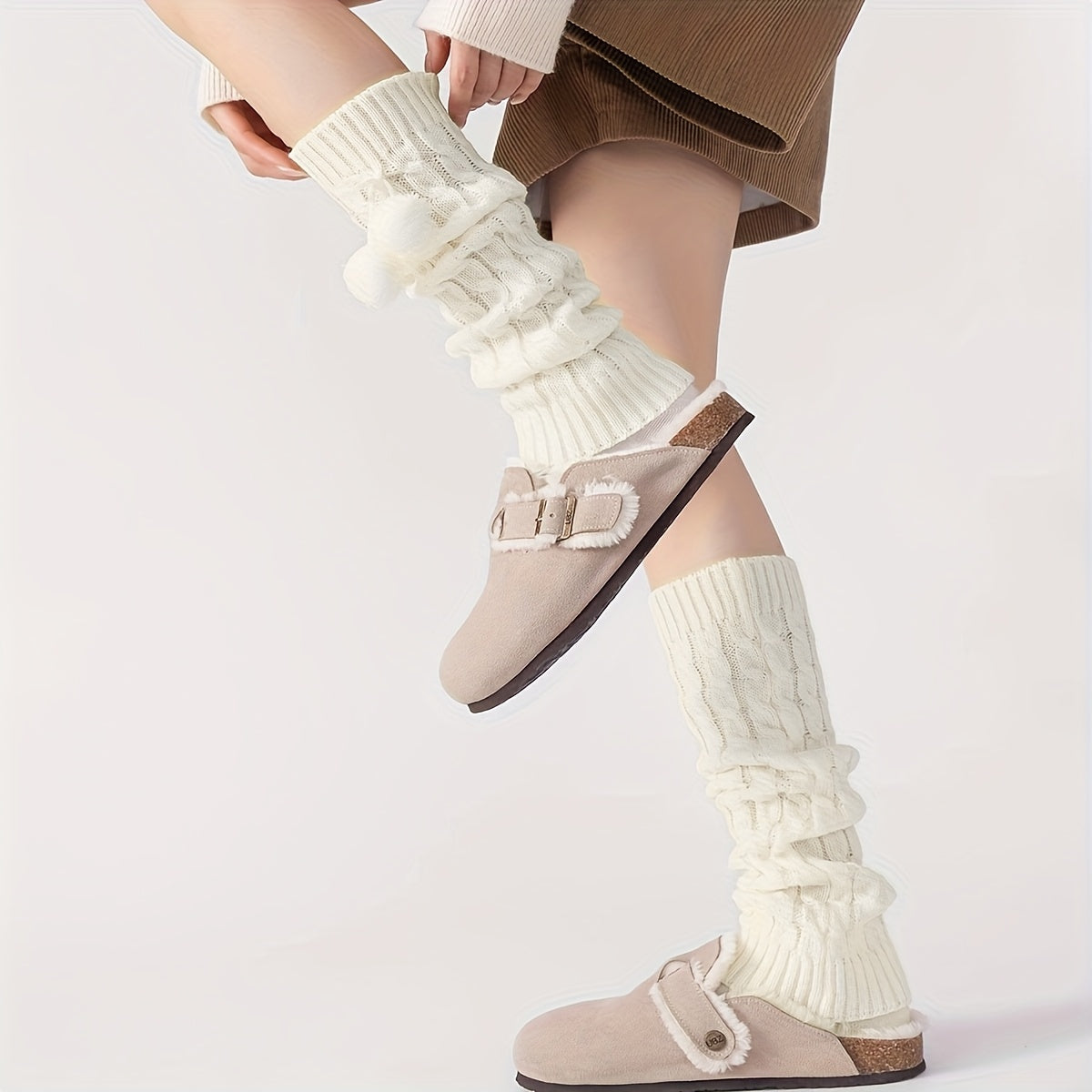 1 Pair Women'S Thermal Leg Warmers