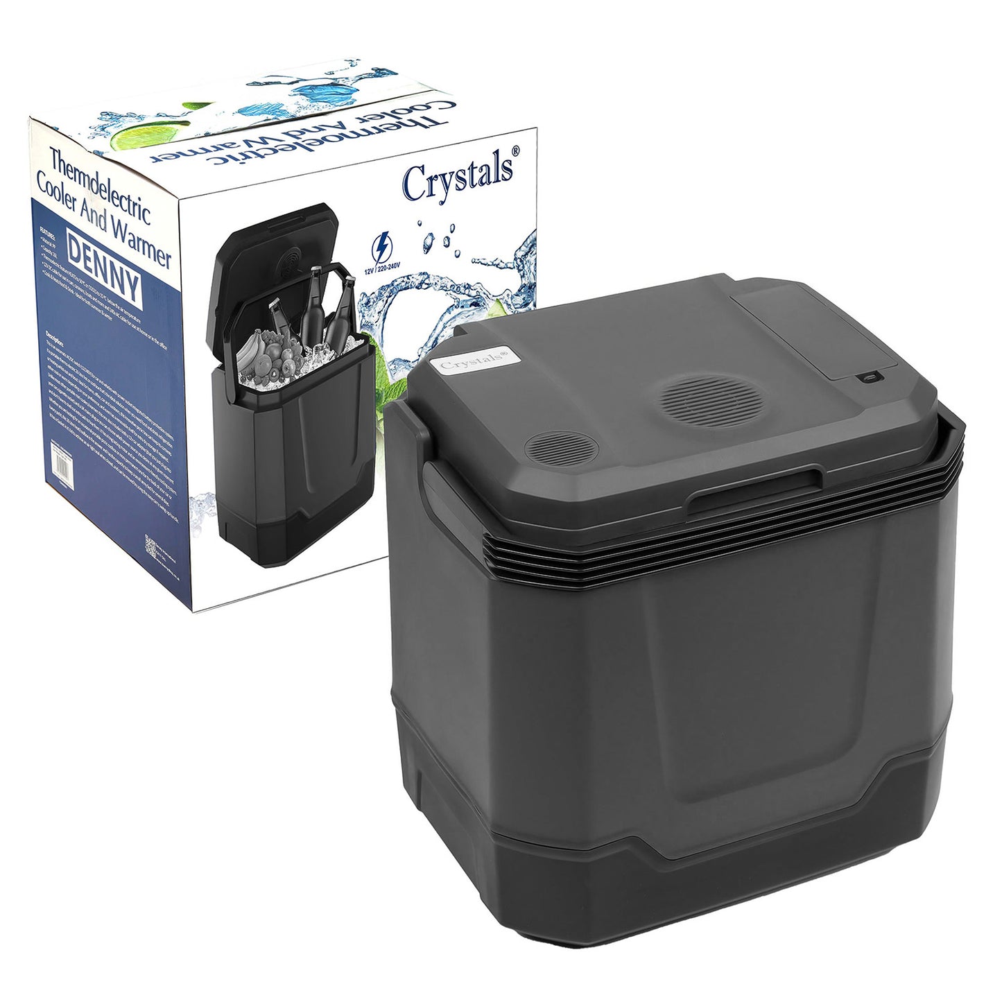 33L Electric Cool Box for Car & Home - Hot & Cold Thermoelectric Cooler, 12V DC & 240V AC, Portable Camping Fridge for Travel, Picnic, Office, Boat, Energy Efficient, Durable Design, Dual Power Compatibility