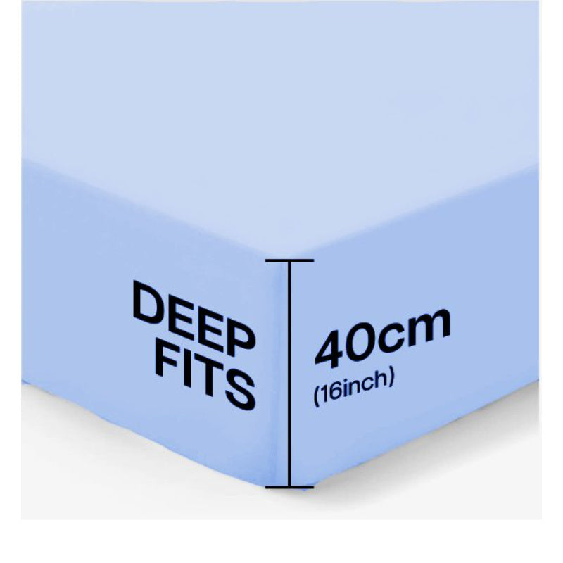 4B 40CM Extra Deep Fitted Sheets with All Around Elastic, Secure Fit for Thick & Pillow Top Mattresses,