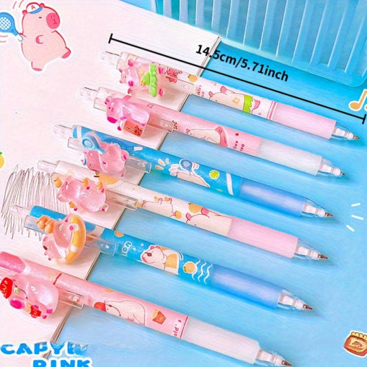 3/4pcs Capybara Summer Automatic Pencils 0.5mm Cute Moving Pencils Student Special Stationery Writing Pencils Automatic Pencils Random Style