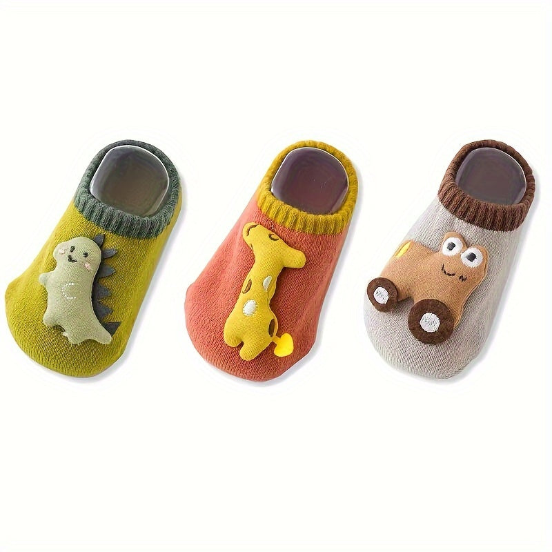 3 Pairs Cute Cartoon Animal Socks for Toddlers