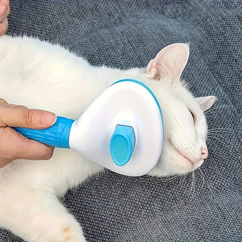 Automatic One-Button Hair Removal Dog and Cat Cleaning Face Comb | Pet Hair Removal Massage Comb, Cat and Dog Needle Comb Beauty Cleaning Brush