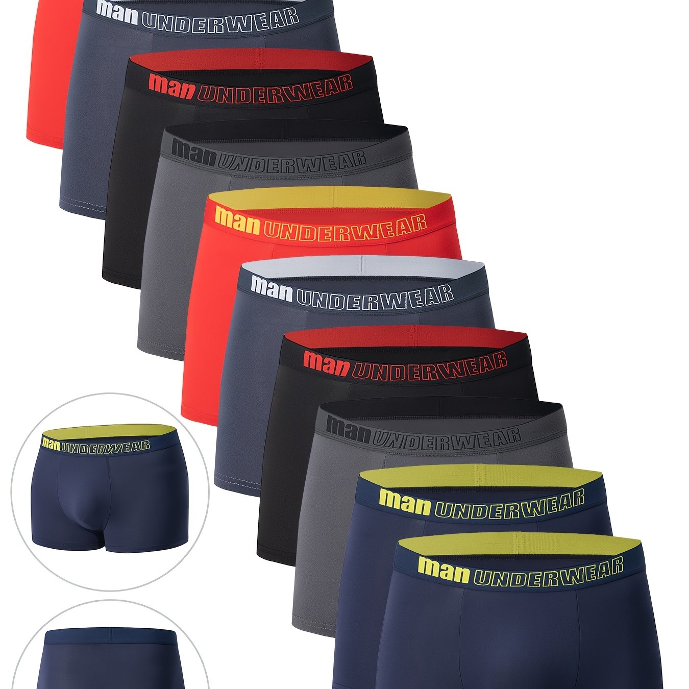 10-Pack Men'S Boxer Briefs - Breathable, Comfortable, Stretchy Underwear.