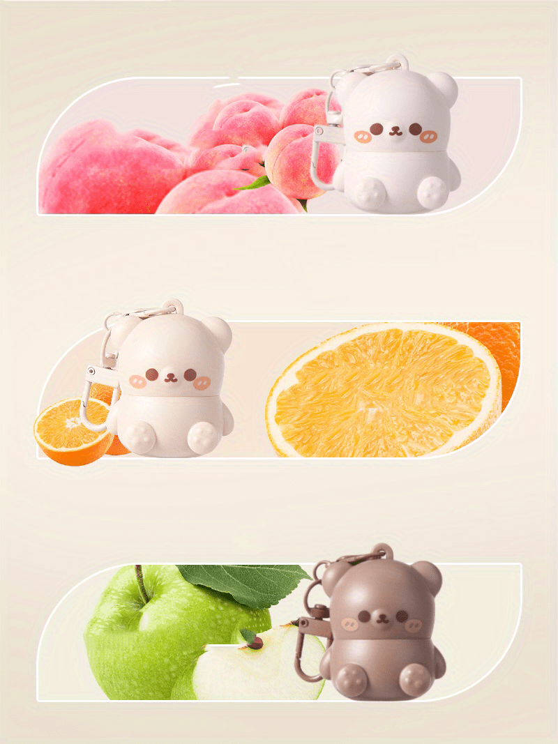 Hypoallergenic Lip Balm - Moisturizing, Soothing for Dry Lips | Cute Cartoon Bear Design, Glossy Finish, Unisex Adult