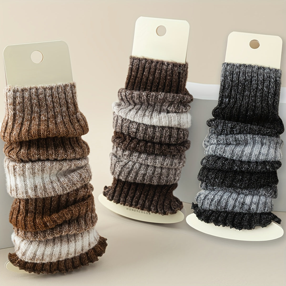 3 Pairs Women'S Thickened Leg Warmers