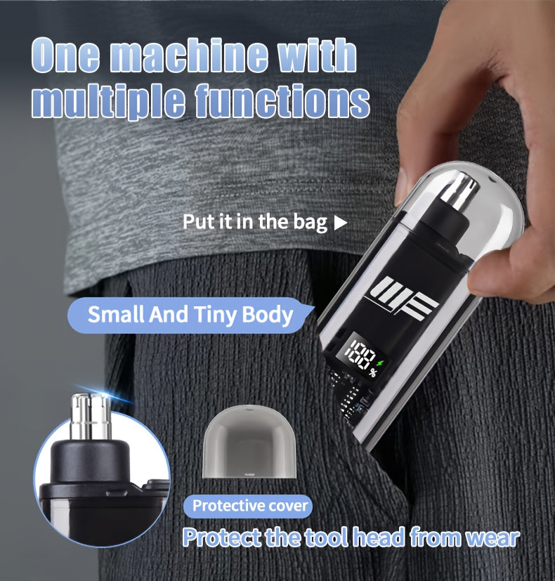 WEEME Men'S USB-Powered Ear & Nose Hair Trimmer with LCD Display.